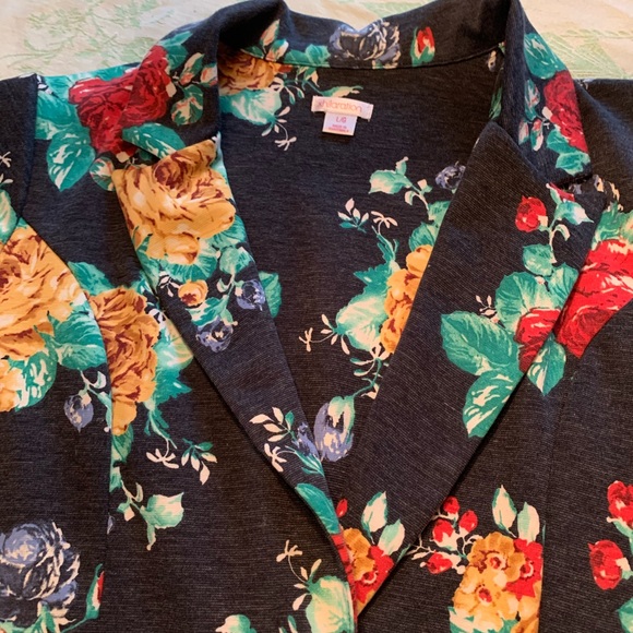 Xhilaration Navy Print Jacket Blazer - Picture 2 of 6